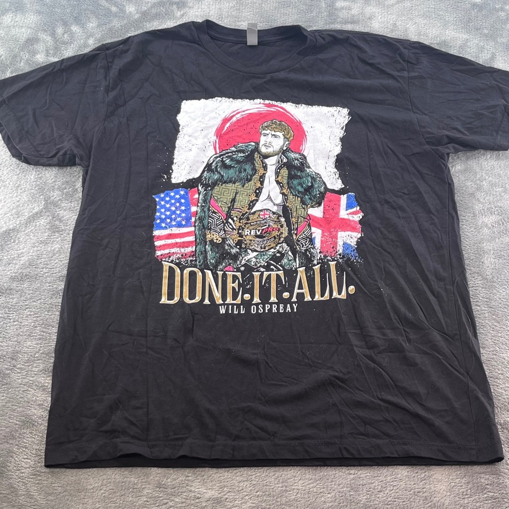 Will Ospreay Done It All RevPro Wrestling Graphic T-Shirt Black XL Next Level